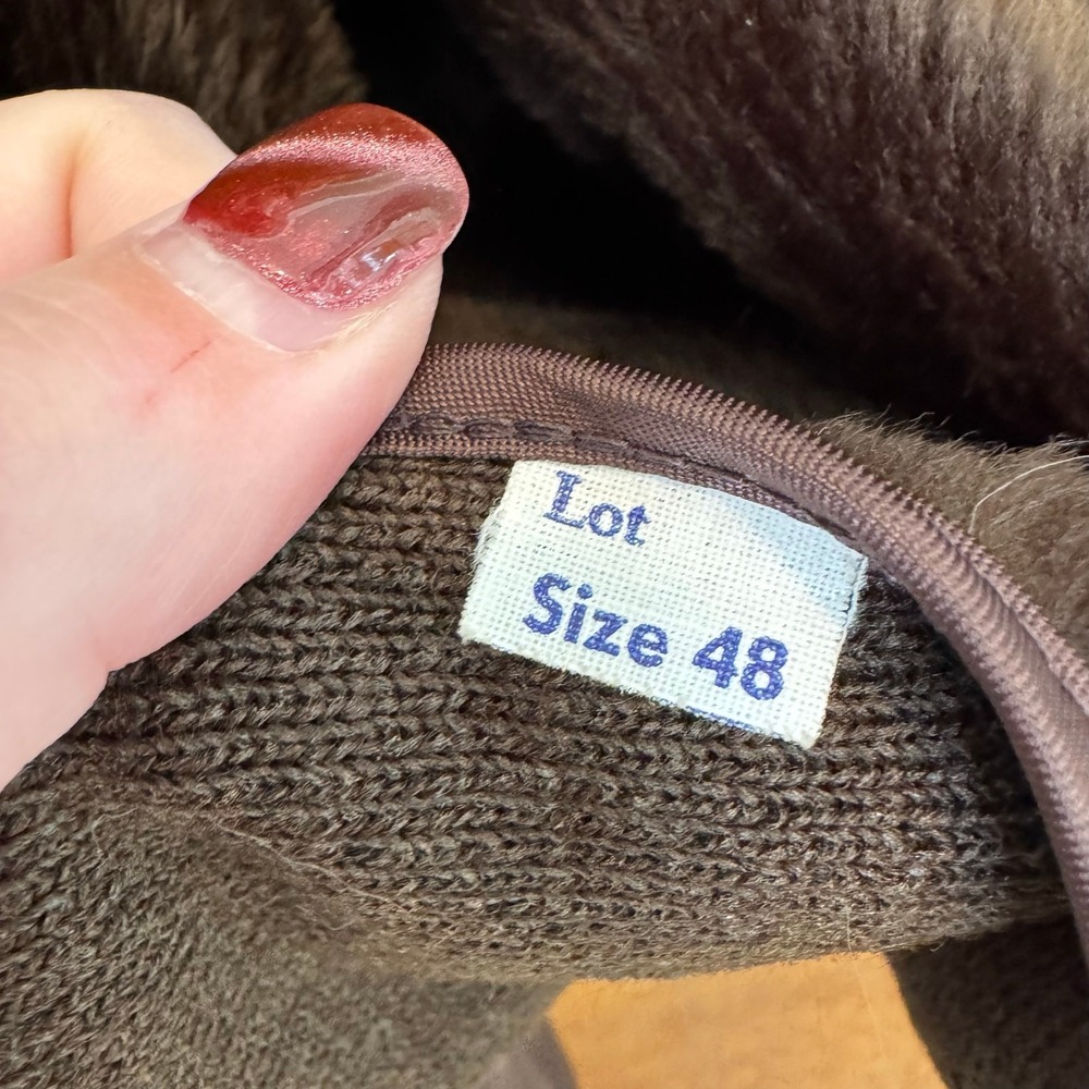 Reed Sportswear Leather Jacket Brown Vintage 1970s Faux Fur Lined Coat Retro Dad - Picture 11 of 15